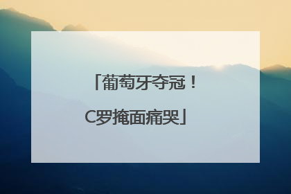 葡萄牙夺冠！C罗掩面痛哭