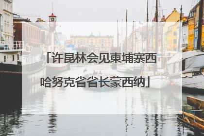 许昆林会见柬埔寨西哈努克省省长蒙西纳