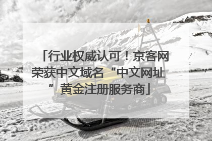 行业权威认可！京客网荣获中文域名“中文网址”黄金注册服务商