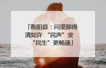 衡阳县：问渠那得清如许 “民声”变“民生”更畅通