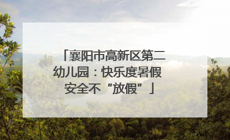 襄阳市高新区第二幼儿园：快乐度暑假 安全不“放假”
