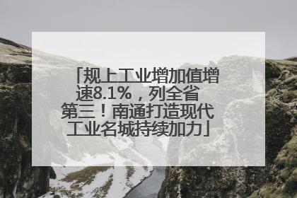 规上工业增加值增速8.1%，列全省第三！南通打造现代工业名城持续加力