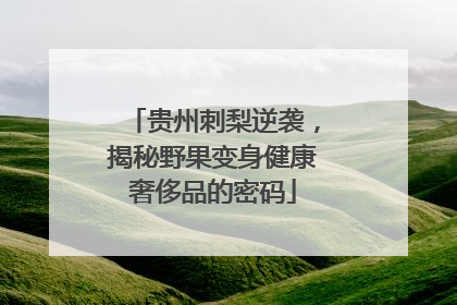 贵州刺梨逆袭，揭秘野果变身健康奢侈品的密码