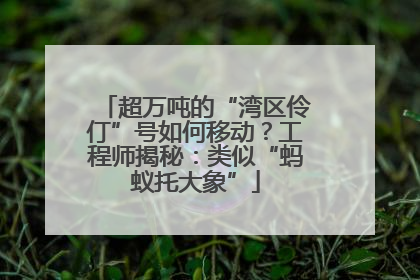 超万吨的“湾区伶仃”号如何移动？工程师揭秘：类似“蚂蚁托大象”