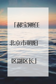 郝宝刚任北京市朝阳区副区长