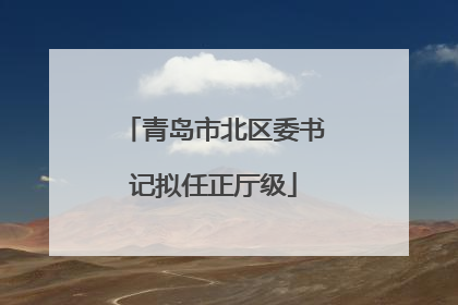 青岛市北区委书记拟任正厅级