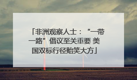 非洲观察人士：“一带一路”倡议至关重要 美国双标行径贻笑大方