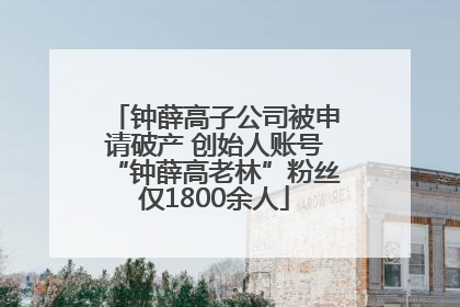 钟薛高子公司被申请破产 创始人账号“钟薛高老林”粉丝仅1800余人