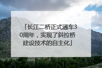 长江二桥正式通车30周年，实现了斜拉桥建设技术的自主化