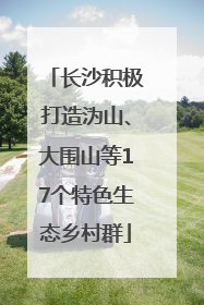 长沙积极打造沩山、大围山等17个特色生态乡村群