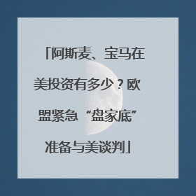 阿斯麦、宝马在美投资有多少？欧盟紧急“盘家底”准备与美谈判