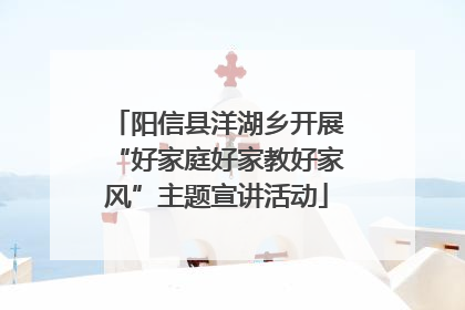 阳信县洋湖乡开展“好家庭好家教好家风”主题宣讲活动