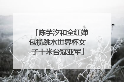 陈芋汐和全红婵包揽跳水世界杯女子十米台冠亚军