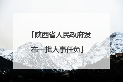 陕西省人民政府发布一批人事任免