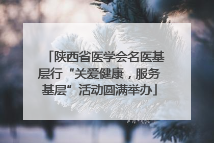 陕西省医学会名医基层行“关爱健康，服务基层”活动圆满举办
