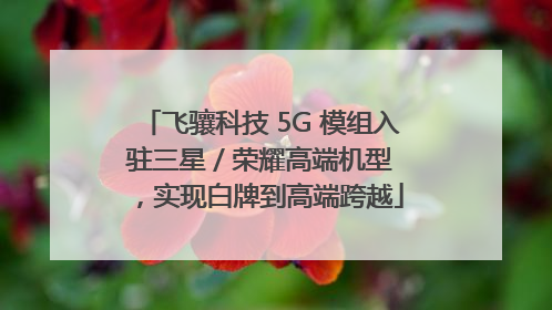 飞骧科技 5G 模组入驻三星 / 荣耀高端机型，实现白牌到高端跨越