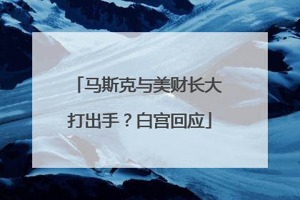 马斯克与美财长大打出手？白宫回应