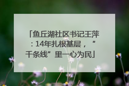 鱼丘湖社区书记王萍：14年扎根基层，“千条线”里一心为民