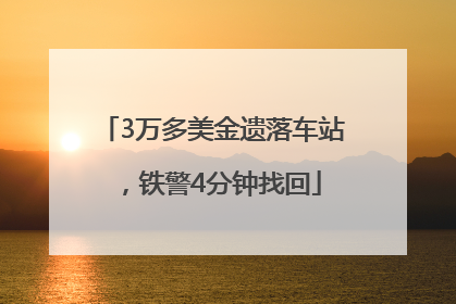 3万多美金遗落车站，铁警4分钟找回