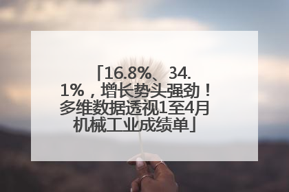 16.8%、34.1%，增长势头强劲！多维数据透视1至4月机械工业成绩单