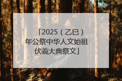 2025（乙巳）年公祭中华人文始祖伏羲大典祭文
