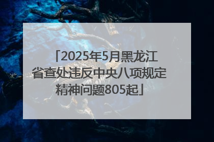 2025年5月黑龙江省查处违反中央八项规定精神问题805起