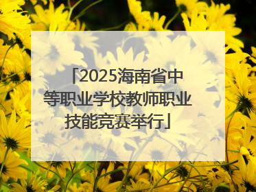 2025海南省中等职业学校教师职业技能竞赛举行