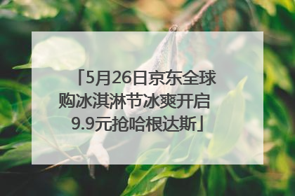 5月26日京东全球购冰淇淋节冰爽开启 9.9元抢哈根达斯